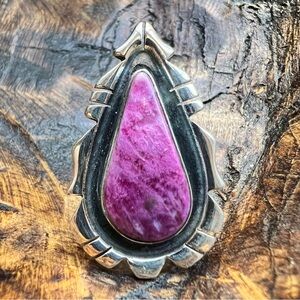 Purple Spiny Oyster Statement Ring | 925 Sterling Silver | Size 9
